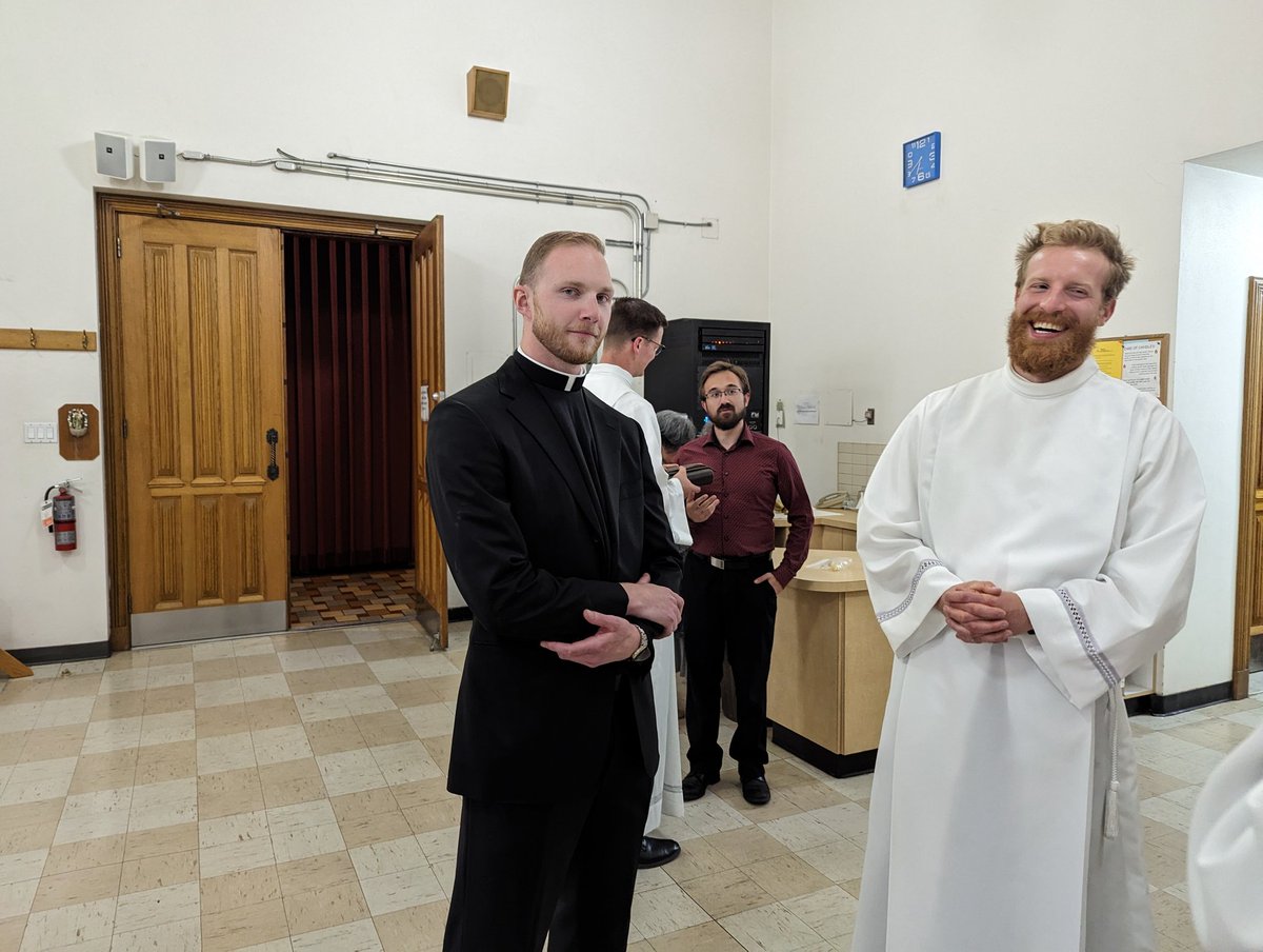 Live from the sacristy at St. Joseph's Basilica. 15 minutes until priestly ordination Mass for Deacon Jake Mullin begins! #vocations