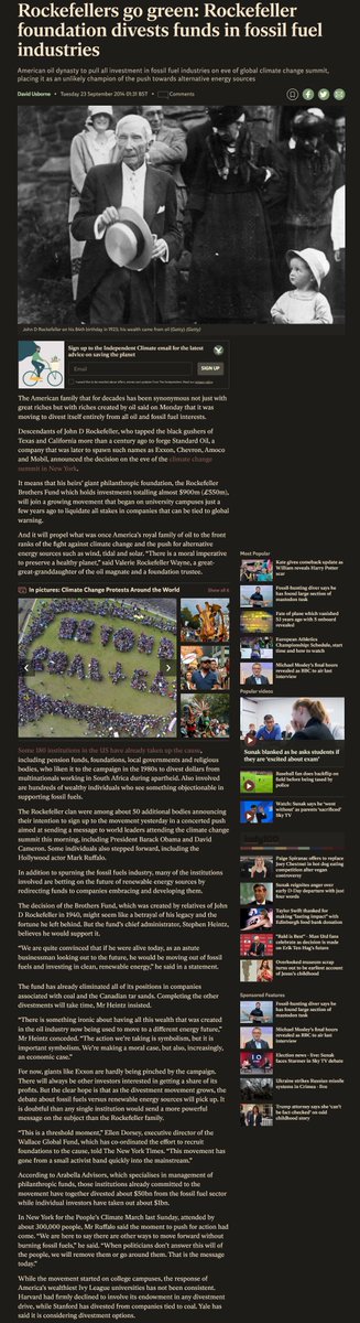 Christos430's tweet image. We know what that means... "the insider tell"
A new World Economic #SystemOfControl is at hand!

Rockefellers go green: Rockefeller foundation divests funds in fossil fuel industries
independent.co.uk/climate-change…