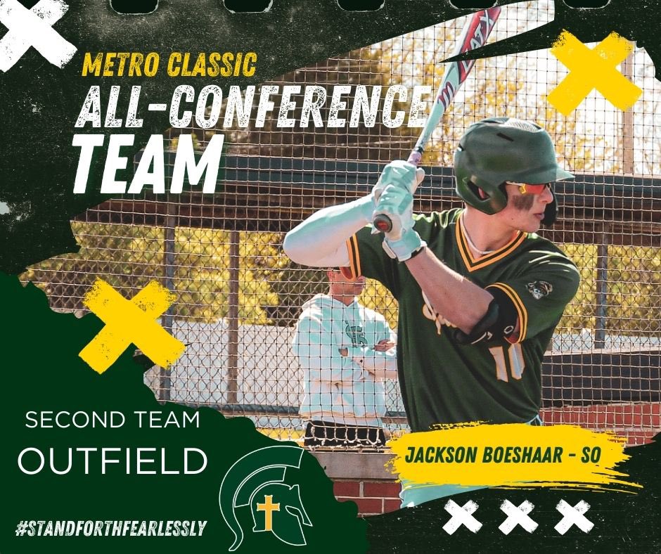 Congrats to all of our guys who received Metro Classic All-Conference recognition!

Second Team:
Nathan Wolf (24) INF
Brendan Scheel (25) INF
Jackson Boeshaar (26) OF

#StandForthFearlessly✝️⚔️🔰
#Elevate⬆️⚾️