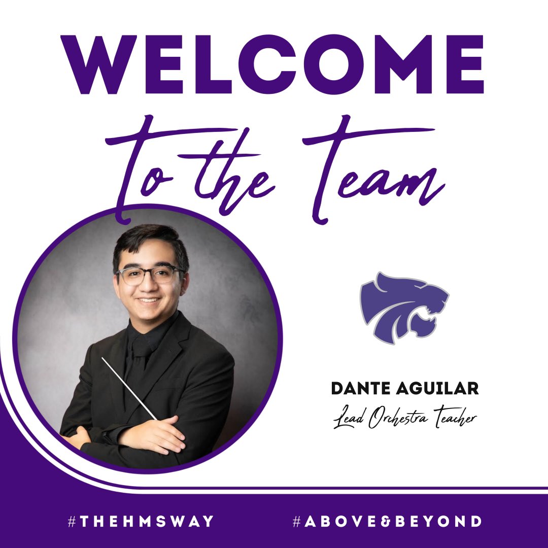 HumbleISD_HMS's tweet photo. Help us welcome Mr. Aguilar to his new role @ HMS!!! 💜💜💜 https://t.co/2x0VXcWGD9