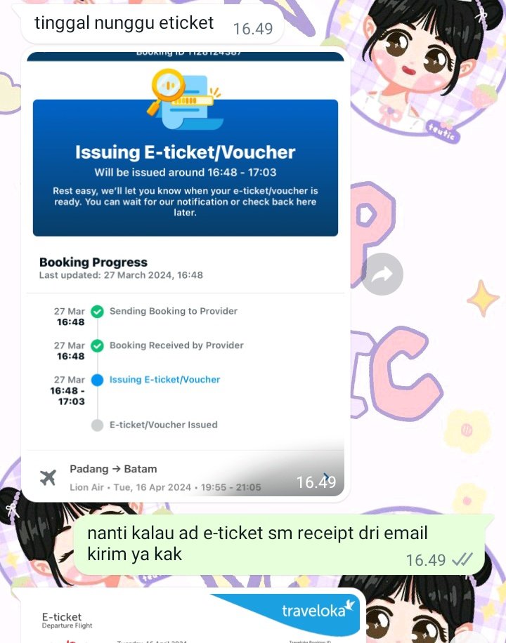shopteutic's tweet photo. ready data traveloka non vn promo fee 25%, langsung cair after send e-ticket &amp; receipt😻🌷
yang mau langsung wa fast respon
testi cek get contact &amp; tele☝🏻💗
#zonauang #gestun https://t.co/fuL9BSnz7I