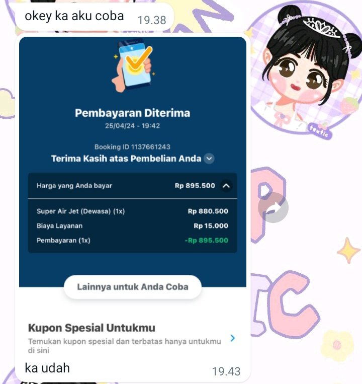 shopteutic's tweet photo. ready data traveloka non vn promo fee 25%, langsung cair after send e-ticket &amp; receipt😻🌷
yang mau langsung wa fast respon
testi cek get contact &amp; tele☝🏻💗
#zonauang #gestun https://t.co/fuL9BSnz7I