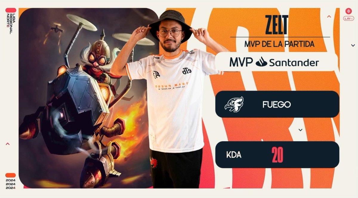 ¡<a href="/ZeltGG/">Zelt</a> volando en corkicóptero para llevarse otro MVP en #LRN! 🏆

👉 Sigue la entrevista del mid laner de <a href="/fuegocw/">Fuego</a> en Twitch - LVP Norte. | #SantanderLRN ⭐