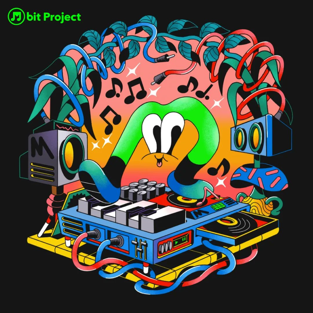 tram__poline's tweet image. ※再投稿※
SMBCモビット主催の音楽プロジェクト&apos;M bit Project&apos;(@M_bit_Project)のキャラクターデザインとキービジュアルを制作しました。
マスコットキャラクターの「ビットくん」は音符の妖精で、ライブ情報の発信やつぶやきも担当していますので、是非覗いてみてくださいね。
#M_bit_Project