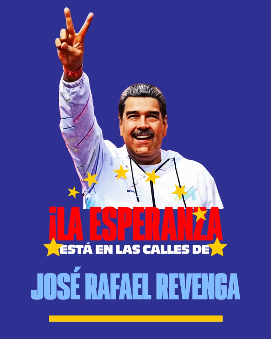 ¡La Esperanza está en la Calle!
Con nuestro pueblo, desde Revenga seguimos los senderos de la Revolución Bolivariana junto a nuestro Presidente <a href="/NicolasMaduro/">Nicolás Maduro</a> .

#LasCallesSonDelPueblo 
#LaEsperanzaEstáEnLaCalle 

<a href="/Soykarinacarpio/">Karina Carpio</a>
<a href="/dcabellor/">Diosdado Cabello R</a>
<a href="/PartidoPSUV/">PSUV</a>
<a href="/PsuvAragua_ofic/">PartidoPSUVAragua</a>