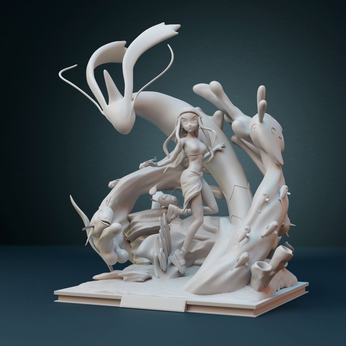 GKAnimartz's tweet photo. Finalmente termine esta figura, la cual ha sido de aprendizaje y estudio en mi acercamiento a zbrush.
.
#pokemon #nessa #sculping #zbrush #blender https://t.co/aebLyCpxjg