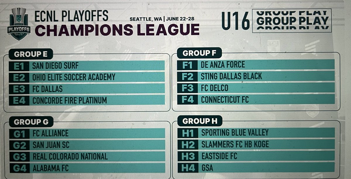 Group F #ECNLplayoffs
Let’s go girls! 💪🏻🔥
<a href="/ECNLgirls/">ECNL Girls</a> <a href="/ImYouthSoccer/">ECNL/GA/Recruiting/College Soccer</a> <a href="/ImCollegeSoccer/">College Soccer Truth ™</a> <a href="/TheSoccerWire/">SoccerWire</a> <a href="/TopDrawerSoccer/">TopDrawerSoccer</a> <a href="/PrepSoccer/">Prep Soccer ⚽️</a> <a href="/FCDELCO2/">FC DELCO</a>
