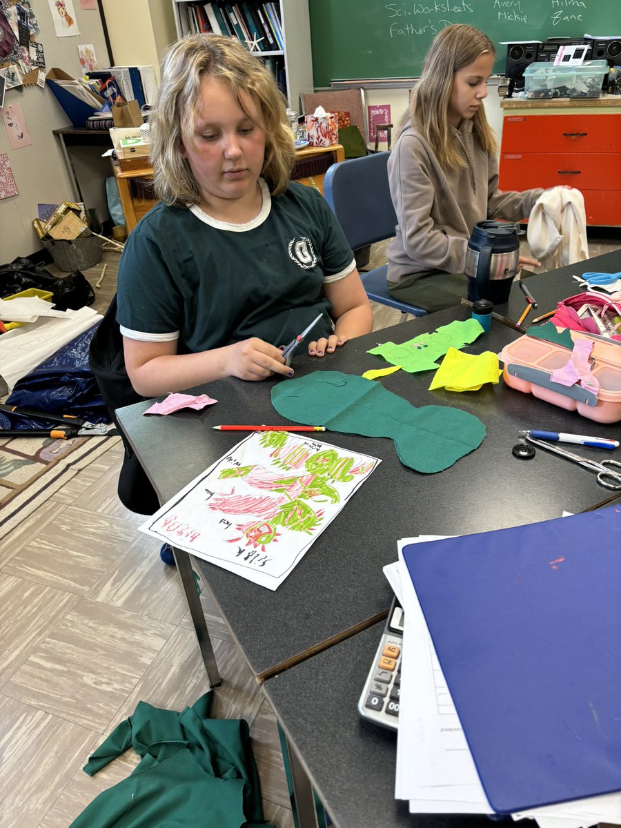 jd19723's tweet photo. My 6/7 art class turning the K/1/2s monster drawings into plush creations as a surprise. They are so creative and a joy to work with. https://t.co/QjWBGoSA0A