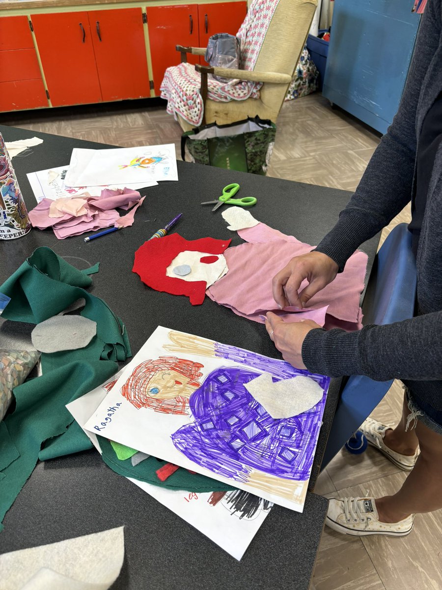 jd19723's tweet photo. My 6/7 art class turning the K/1/2s monster drawings into plush creations as a surprise. They are so creative and a joy to work with. https://t.co/QjWBGoSA0A