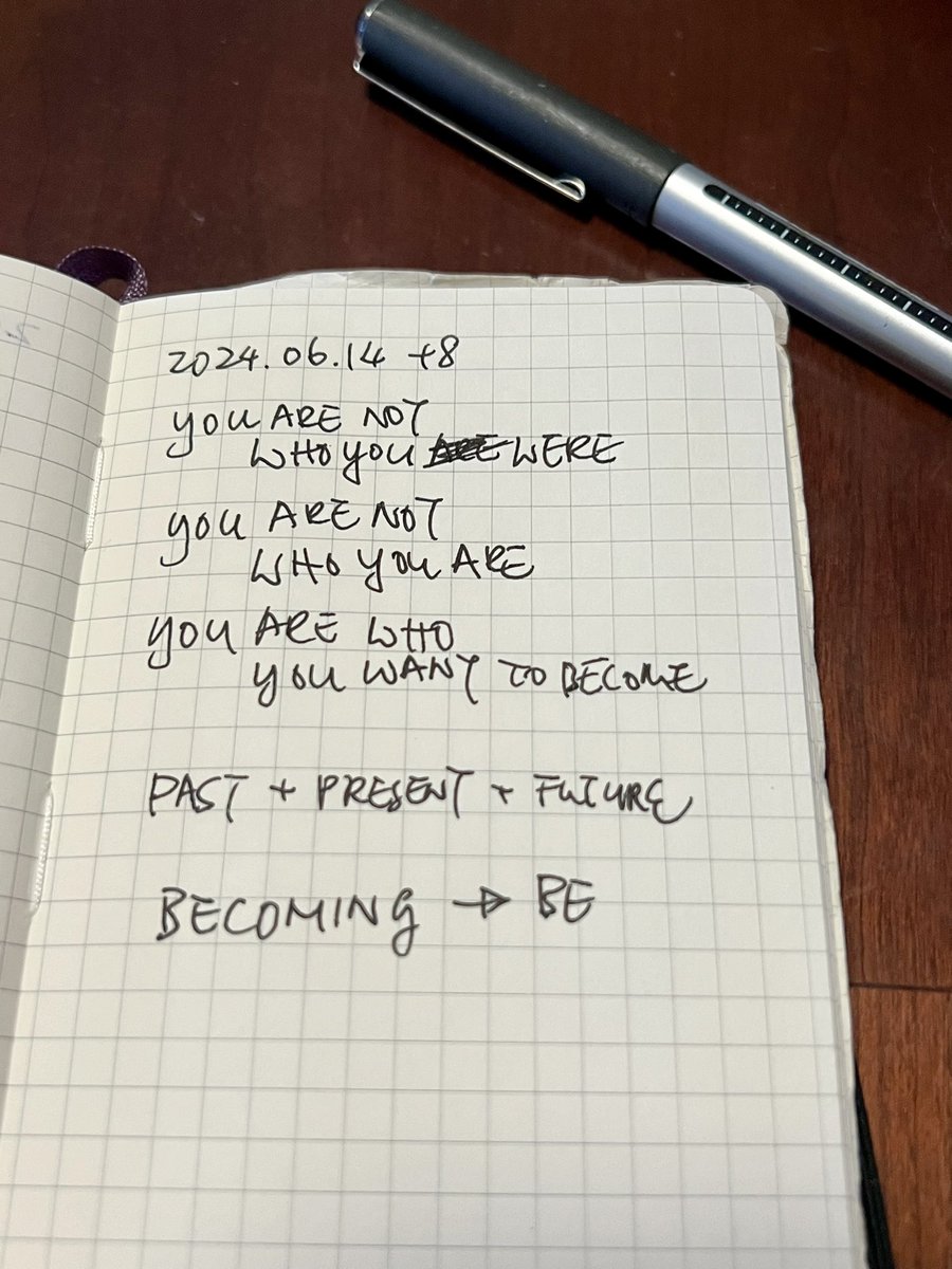 seeminglee's tweet photo. You are not who you were
You are not who you are
You are who you want to become
Past, present, future
Becoming -> Be
/ 2024-06-14 / SML
/ #smlphil https://t.co/SFcVbIzP3o