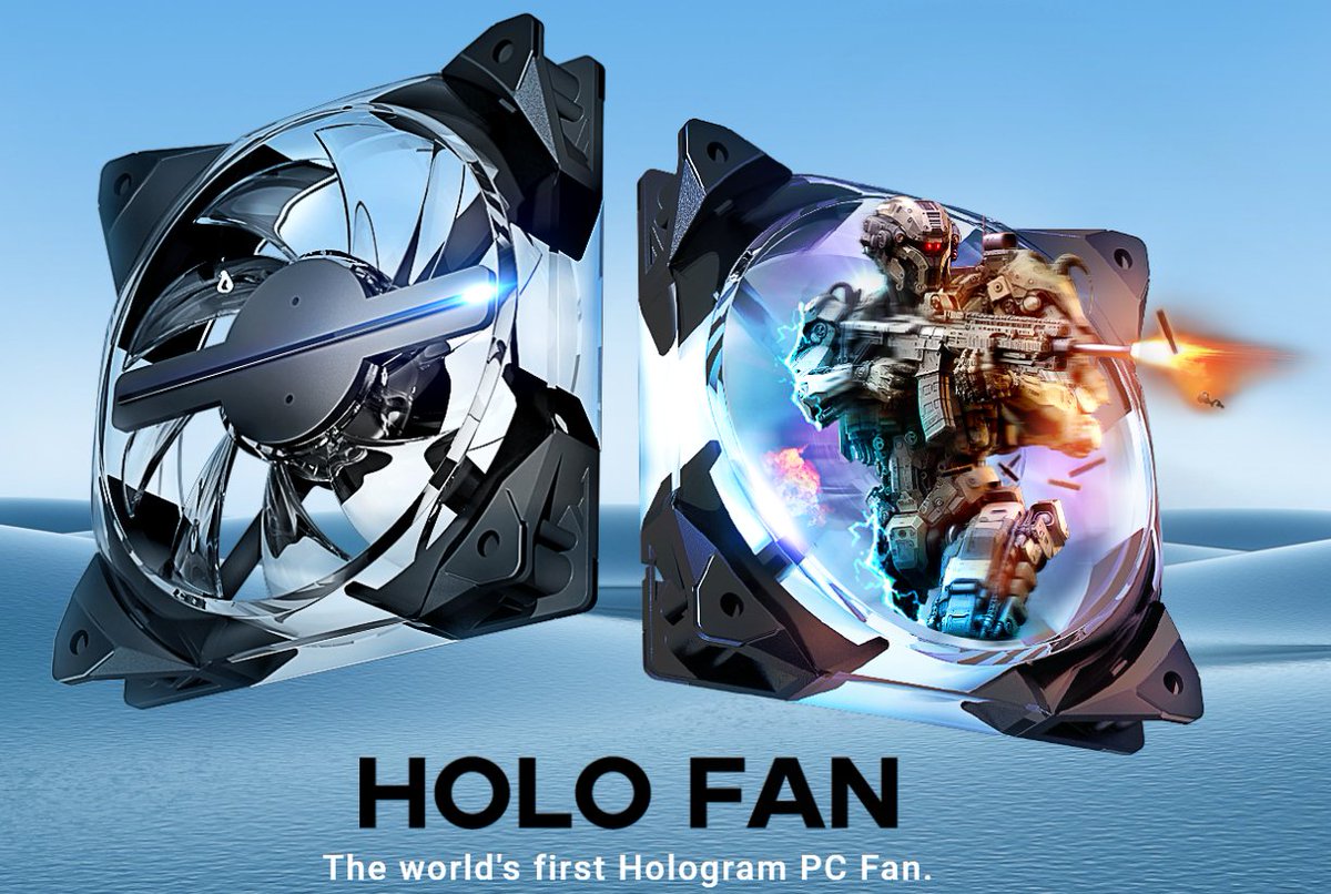coolifycool's tweet photo. #Coolify has a unique technology that combines holographic projection and e-sports fans!
The first #computerfan supplier on the market to combine the two, the pinnacle of technology and innovation.
The cooling magic of the #HoloFan meets the holographic screen.
#hologram https://t.co/FHrc8YeBlC