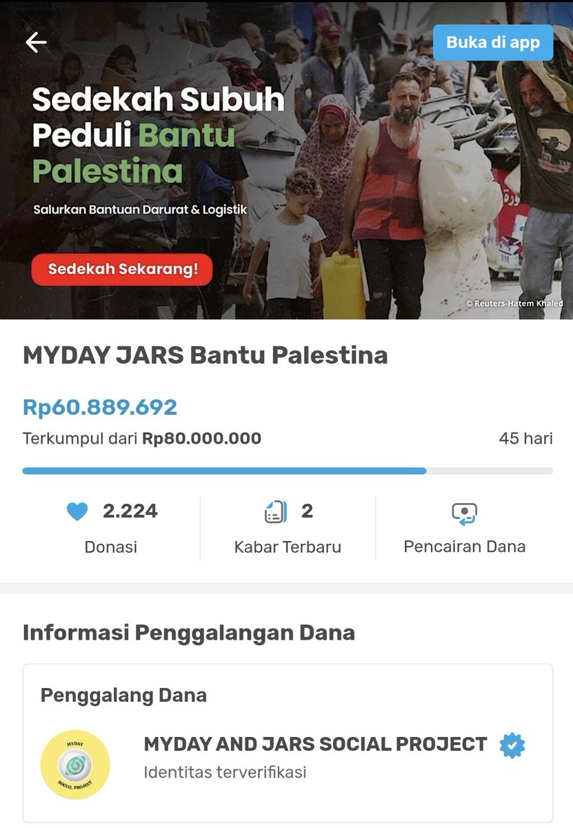 Jum'at Mubarak!

Donasi untuk palestina masih kita buka ya #myday dan #jars!
Semoga sedikit donasi dari kita bisa membantu Palestina 🍉🍉🍉🍉🍉