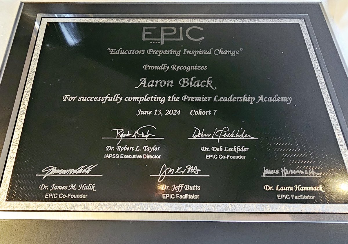 Many times in this role, you look left and right and feel like you are alone.  <a href="/IAPSS_ORG/">IAPSS</a> EPIC Cohort #7 reminded me that is not the reality.

Thankful for <a href="/DebLecklider/">Dr. Deb Lecklider</a>  <a href="/BeechGroveSupt/">Dr. Laura Hammack</a> <a href="/WayneTwpSuper/">Dr. Jeff Butts</a> and the many others that made this journey special!
