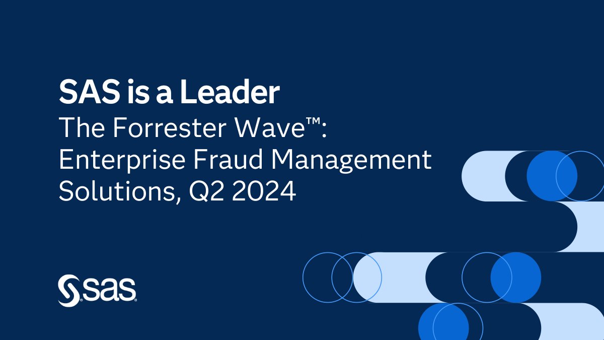 The latest Forrester Wave report: “SAS’s productized, out-of-the-box supervised and unsupervised machine learning models for banking transaction monitoring are ahead of the competition and require less effort to train than those of competitors.” 2.sas.com/60185SpwG #SAS