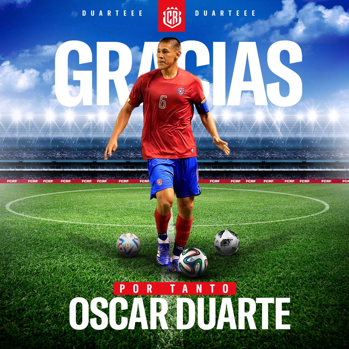 FCRF 🇨🇷 (@fedefutbolcrc) on Twitter photo ¡GRACIAS POR TANTO <a href="/ODuarte04/">Oscar Duarte</a>! 🤩
14 años defendiendo la camisa de La Sele. Incontables momentos que vivimos juntos, cada jugada y cada entrega en la cancha serán siempre recordados en la historia de la Selección. Ese golazo en Brasil 2014 nos permitió soñar y darnos cuenta que ¡GRACIAS POR TANTO <a href="/ODuarte04/">Oscar Duarte</a>! 🤩
14 años defendiendo la camisa de La Sele. Incontables momentos que vivimos juntos, cada jugada y cada entrega en la cancha serán siempre recordados en la historia de la Selección. Ese golazo en Brasil 2014 nos permitió soñar y darnos cuenta que