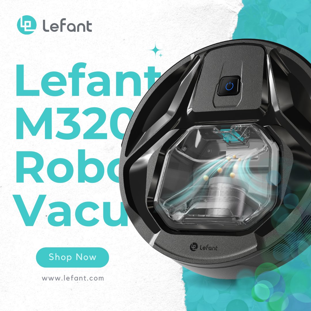 Lefant M320 Robot vacuum will never let you down
· Accurately Avoids Obstacles
· 6000Pa Strong Suction
· Ultrasonic Carpet Detect
· Large Visable Dustbin and Filtration System
· 4000mahA super-sized battery powers
· Smart App &amp; Voice Control
Get yours at lefant.com