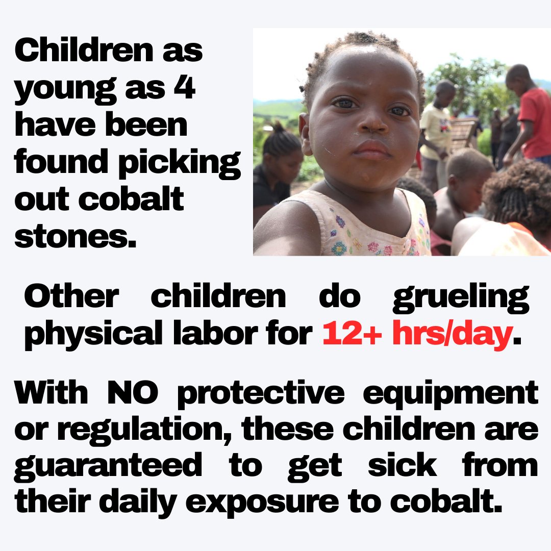 anticoltech's tweet photo. Congo only gained its independence from Belgium in 1960. In the 64 years since, the country has been racked by violence and unrest due to militia groups, leaving most Congolese people living in abject poverty. Many children have been found working in cobalt mines as a result. https://t.co/c2RnwPzdtF