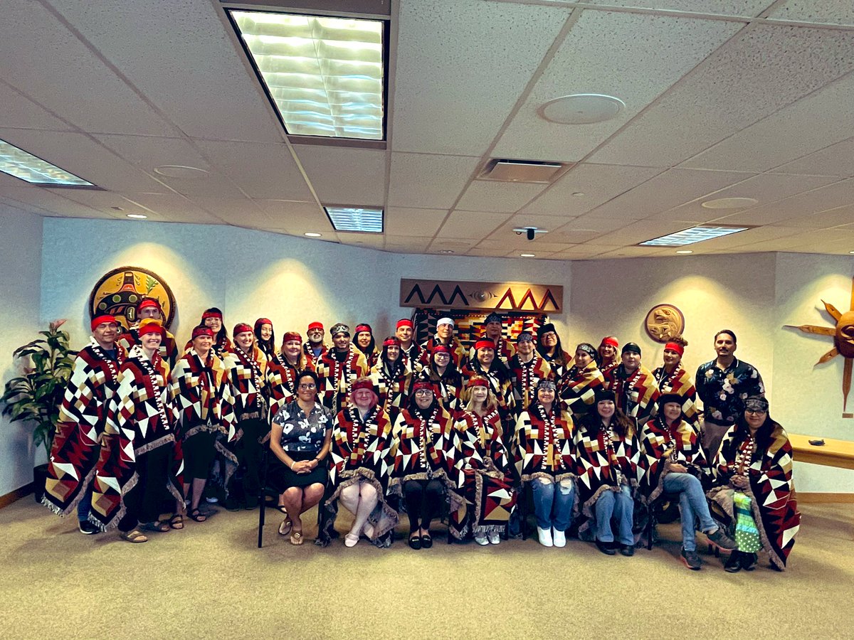 NehiyawSpirit's tweet photo. VSB Indigenous Education department blanketed today for their dedication and commitment to their work. Thank you to Musqueam Elder Shane Point, Alec Dan and his family for leading the ceremony. Thank you Helen and Pete for being witnesses. #Intergenerationalstrength #love @VSB39 https://t.co/SKuPRBETzN