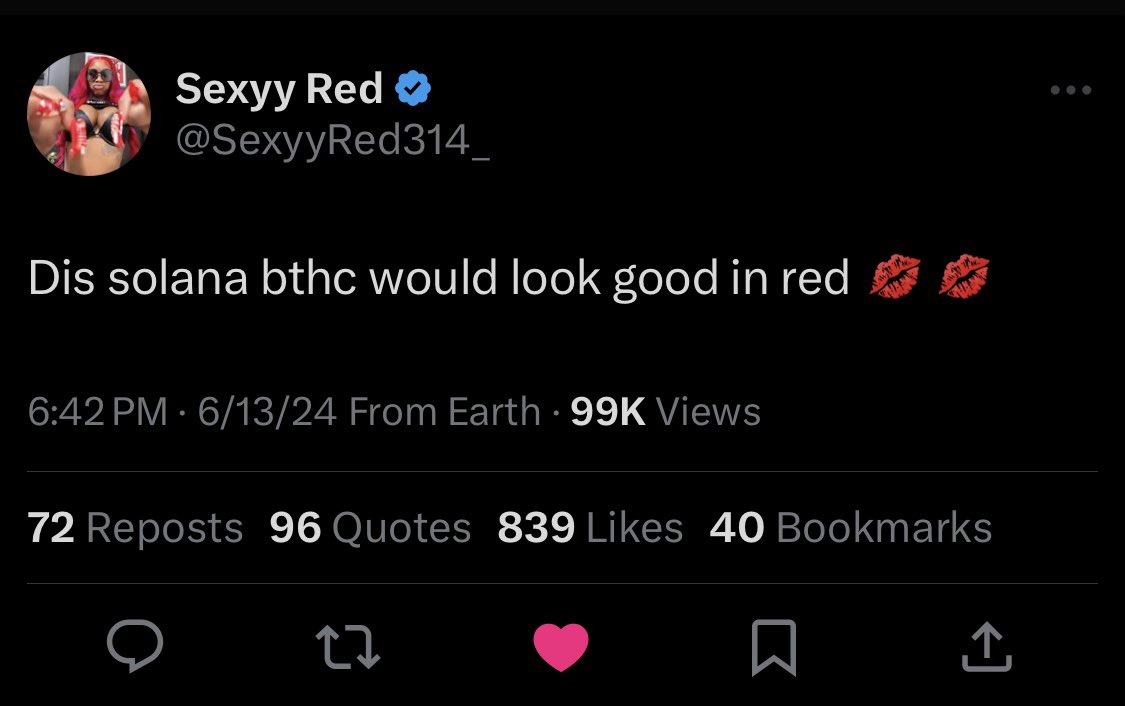 I need y’all to know how much I like this!!

Dreams are finally manifesting ✨

<a href="/SexyyRed314_/">Sexyy Red</a> pls drop $TWERK on SOL