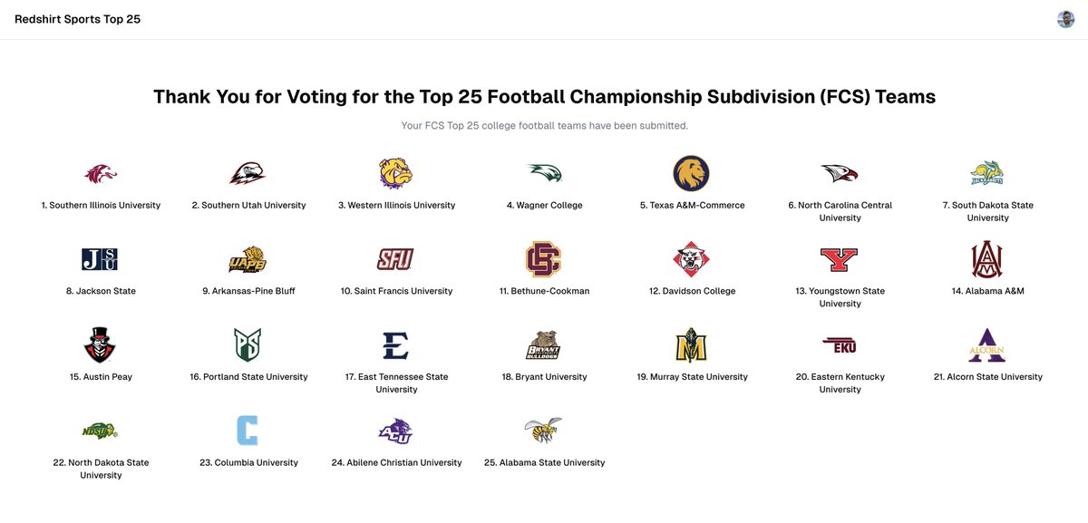 More work on our College Football Top 25 system... Obviously don't pay attention to the teams/rankings, it's all just dummy data testing. Building this with <a href="/supabase/">Supabase</a>, <a href="/sanity_io/">Sanity</a>, <a href="/DrizzleORM/">Drizzle ORM</a>, <a href="/clerk/"></a>, <a href="/v0/">v0</a>, <a href="/tailwindcss/">Tailwind CSS</a>, and <a href="/nextjs/">Next.js</a>