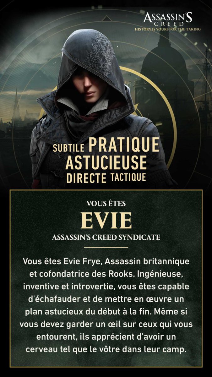 Est vous quelle est votre assassin's faite le quiz sur ubisoft.com