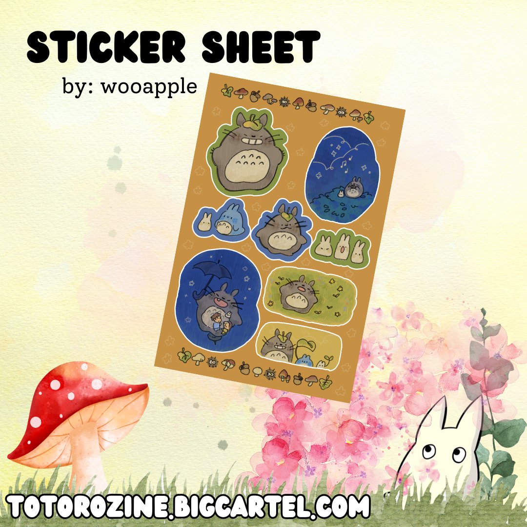 💚MERCH PREVIEW💙

Please give a warm welcome to our first merch preview: this sticker sheet, created by <a href="/wwooapple/">chrissy ⛅️</a>! 

Stick Totoro and his friends anywhere your heart desires~

totorozine.bigcartel.com