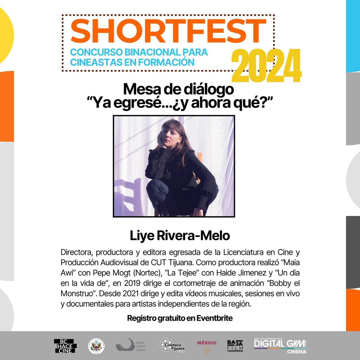 BcCine's tweet photo. #BCHC ✨invita a:

Ya egresé...¿y ahora qué? 📽
Mesa de diálogo con los cineastas bajacalifornianos Liye Rivera-Melo, Raúl Sebastian del Callejo y Carolina Lucero. 

📍Cineteca Tijuana
⏰ Martes, 18 de junio, 2024 | 5:00 p.m.
📧Entrada Libre | Registro en Eventbrite https://t.co/kFsCvn4qoH