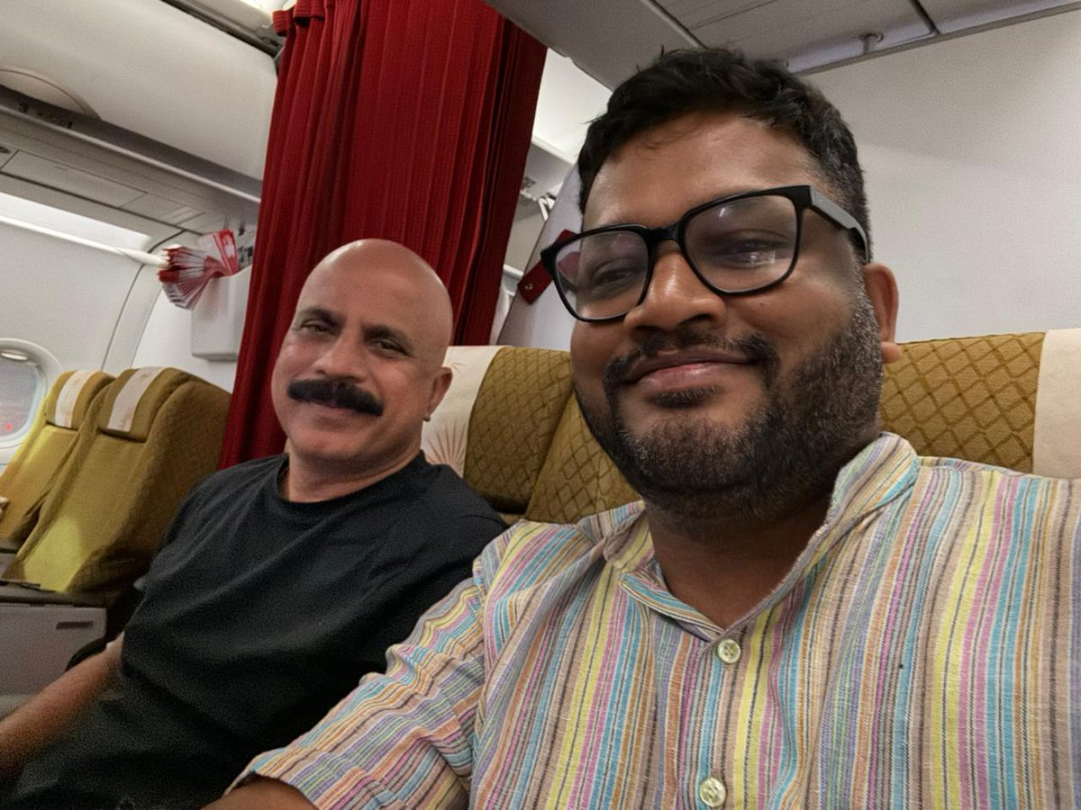 jaypanicker's tweet photo. My co-traveller, this time, happened to be the iconic investor and fund manager Shri @porinju. What an insightful, interesting conversation I had with the Small-Cap Czar! Never felt time fleet by, till this walking encyclopedia of finance dropped me off in Aluva. I stood to gain quite a bit, in terms of know-how.

Quite a memorable flight indeed! 

Thanks, @airindia, for giving an upgrade to this cattle class traveler.