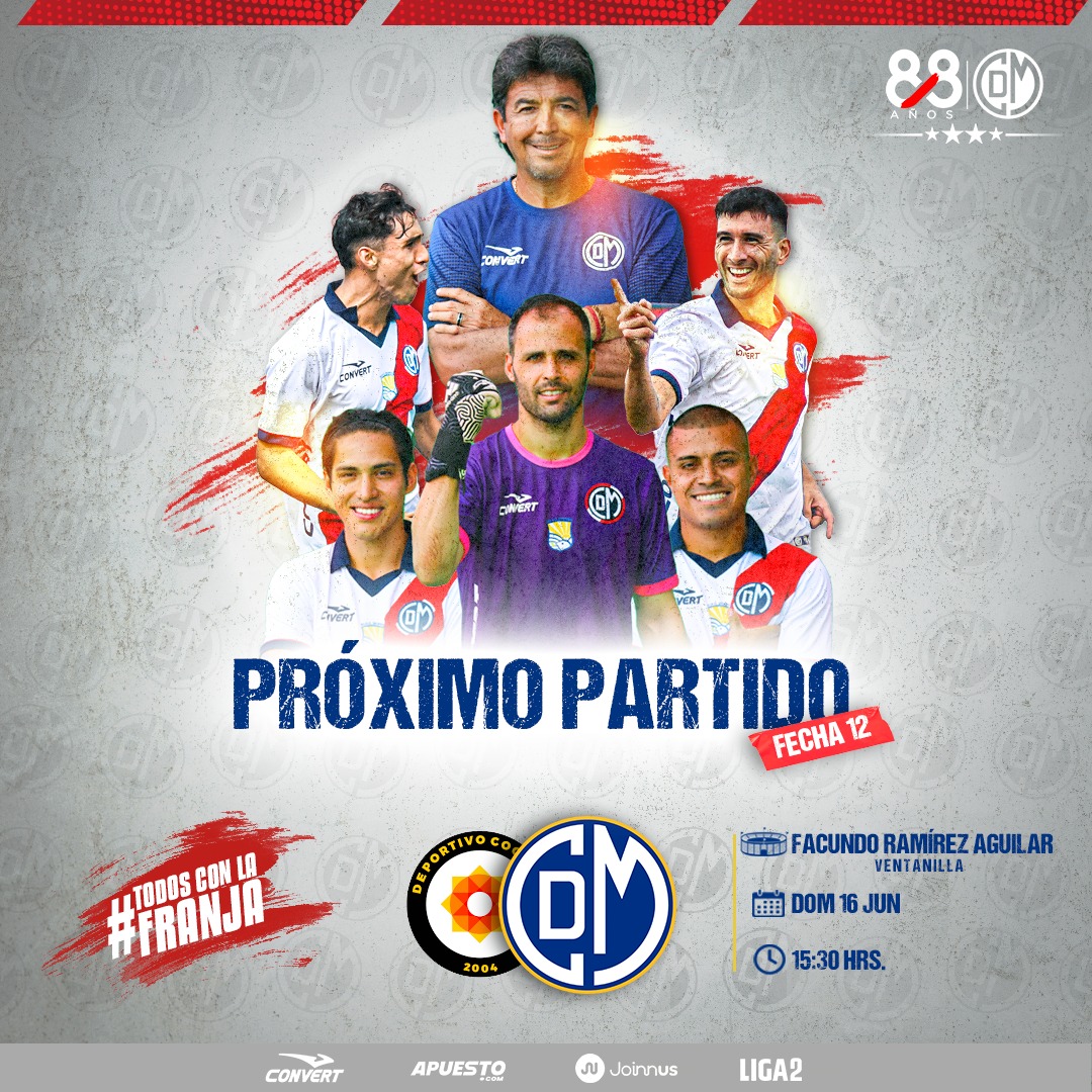 CCDMunicipal's tweet photo. ¡VAMOS POR LA PUNTA!
#echamuni⚪🔴
🆚Dep. Coopsol
🏆Liga 2 - Fecha 12
🗓️Dom 16 Junio
🕐15:30 hrs.
🏟️Facundo Ramírez Aguilar https://t.co/3RqCMwWKwA