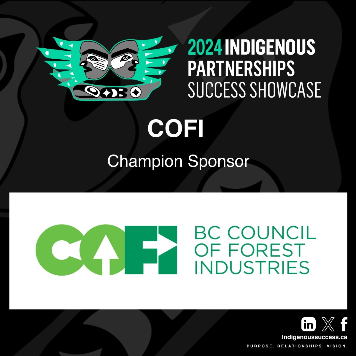 As a sponsor of the annual Indigenous Partnerships Success Showcase #ipss2024 conference in #Vancouver, COFI celebrates innovative approaches to economic reconciliation as we reflect on 5 years of UNDRIP implementation.

<a href="/melaniejmark/">Melanie Mark Hli Haykwhl Ẃii Xsgaak</a>, the first female First Nations member of the
