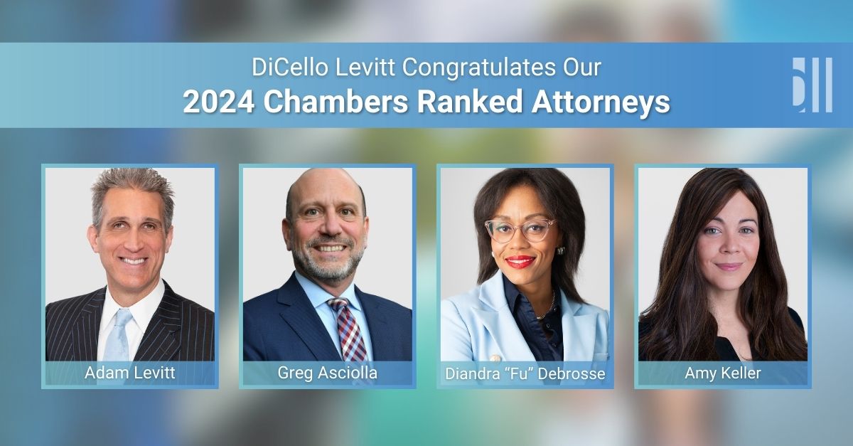 We are pleased to announce that <a href="/ChambersGuides/">Chambers and Partners</a> has ranked multiple DiCello Levitt partners and practice areas in its 2024 #ChambersUSA and #ChambersGlobal legal guides. See which of our attorneys were recognized: bit.ly/3Vf35hb