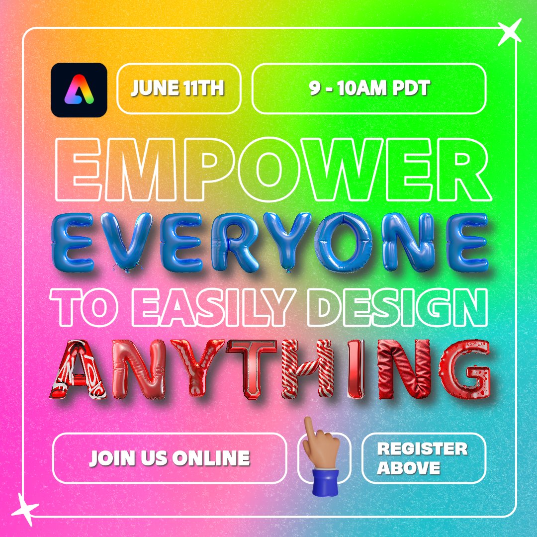 Come join us at Design Made Easy on June 11th at 9AM. I will be presenting along with David Wadhwani. Hope to see you there! 
adobe.com/events/design-…

#AdobeExpress