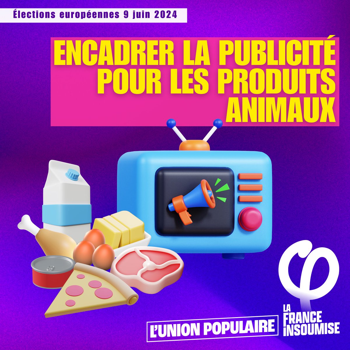 AnimauxInsoumis's tweet photo. Conformément à notre programme et à notre livret qui complète le programme, la liste  #UnionPopulaire de @ManonAubryFr  veut rendre obligatoire l’étiquetage des modes d’élevage et d’abattage sur les produits carnés, laitiers et dérivés et encadrer la pub sur les produits animaux https://t.co/SLjeVc24Eo