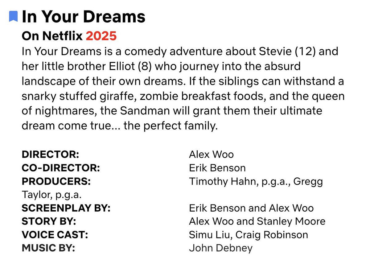 TheEricGoldman's tweet photo. My favorite footage shown today was from the 2025 Netflix animated movie, In Your Dreams, which looked really funny and creative, as two kids travel into their own dreams. Craig Robinson voices Baloney Tony, a stuffed giraffe “stuffed with processed meats” per Robinson. https://t.co/YRu5xabgvn