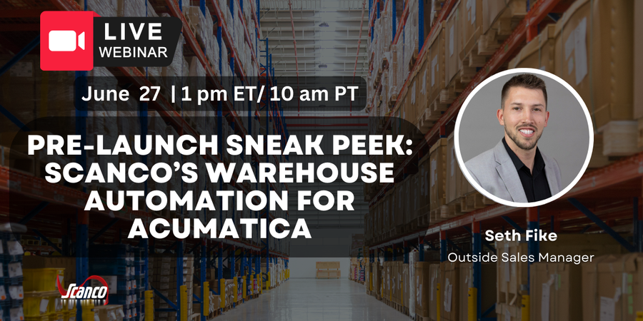 EndpointAS's tweet photo. ✨ Upcoming #Webinar Alert! ✨ Join us for an exclusive sneak peek into Scanco's Warehouse Automation for #Acumatica, set to launch on July 1st.
👉 Register here - https://t.co/9EkaNAdLdK
#Webinar #Scanco #Warehouse #WarehouseAutomation #Automation https://t.co/WxeKbY7LNe