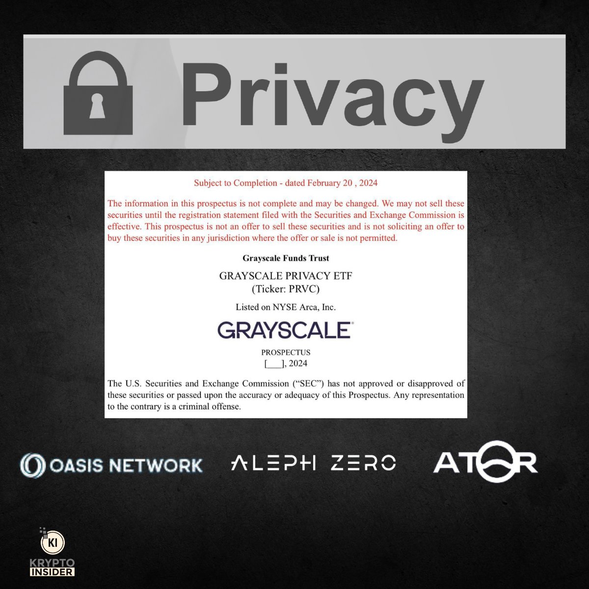 KryptoInsider1's tweet photo. 🚨 @Grayscale is rolling out a privacy ETF - that's massive🔥

Looks like this will be good news for projects like $ROSE, $ATOR & $AZERO 👌

Personally, I'm holding a bag of $ROSE and its flagship ecosystem project $IX 👍

Missed  $ATOR, unfortunately. But I dig how the project  joined the @peaqnetwork  ecosystem, making it easy for #DePINs on $PEAQ to tap into ATOR's privacy features 👌

Also, I'm not currently holding $AZERO, but I plan to invest in the upcoming project $ILOCK I @interlockweb3, which is part of the @Aleph__Zero ecosystem 👍

We gotta back the global push for online privacy and take a stand against Big Tech's dominance 🦾

#PrivacyMatters #DePIN‌‌