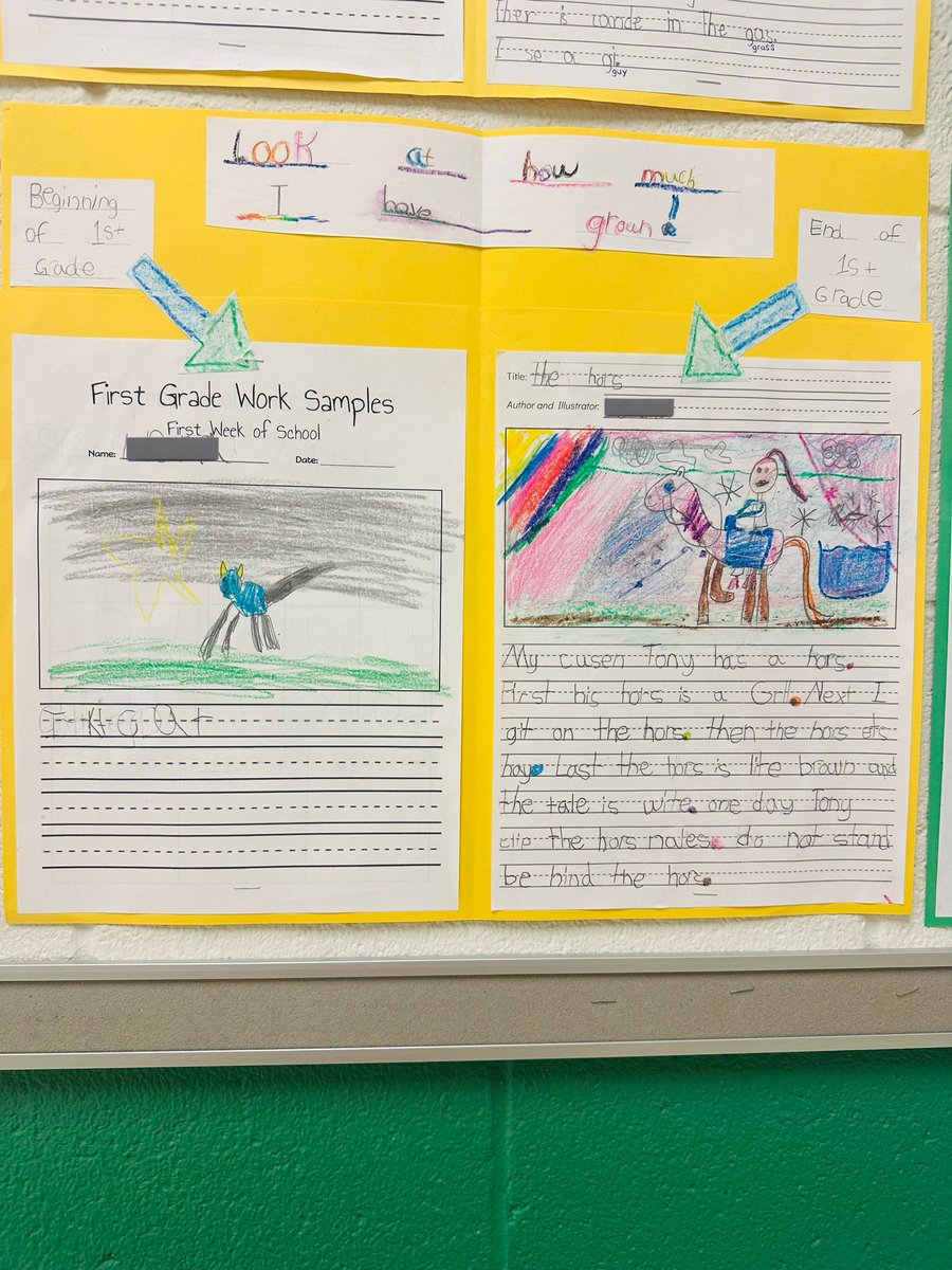 MsAllynsClass's tweet photo. My 4th graders and I were all in AWE swooning over this 1st grade display from Ms. Hauschild today. Their progress is INCREDIBLE!!! We had so much fun reading all their amazing writing! ✏️🩷🖍️#GreatnessAtTheLake🦦#1stGradersRock https://t.co/puIlg7HF7s