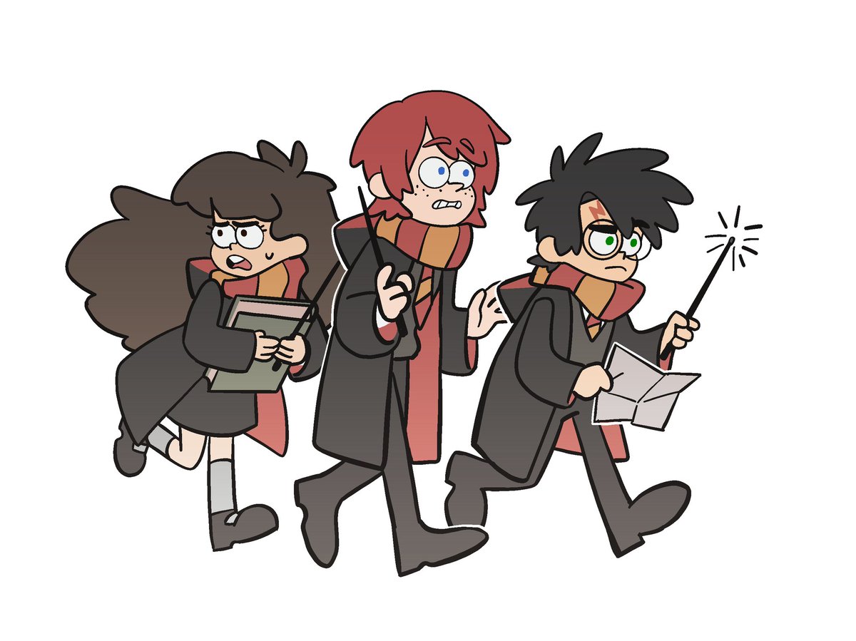 Chi_zhenjiao's tweet image. 朋友想看怪诞小镇画风的哈利波特
于是我画了这个😎👌