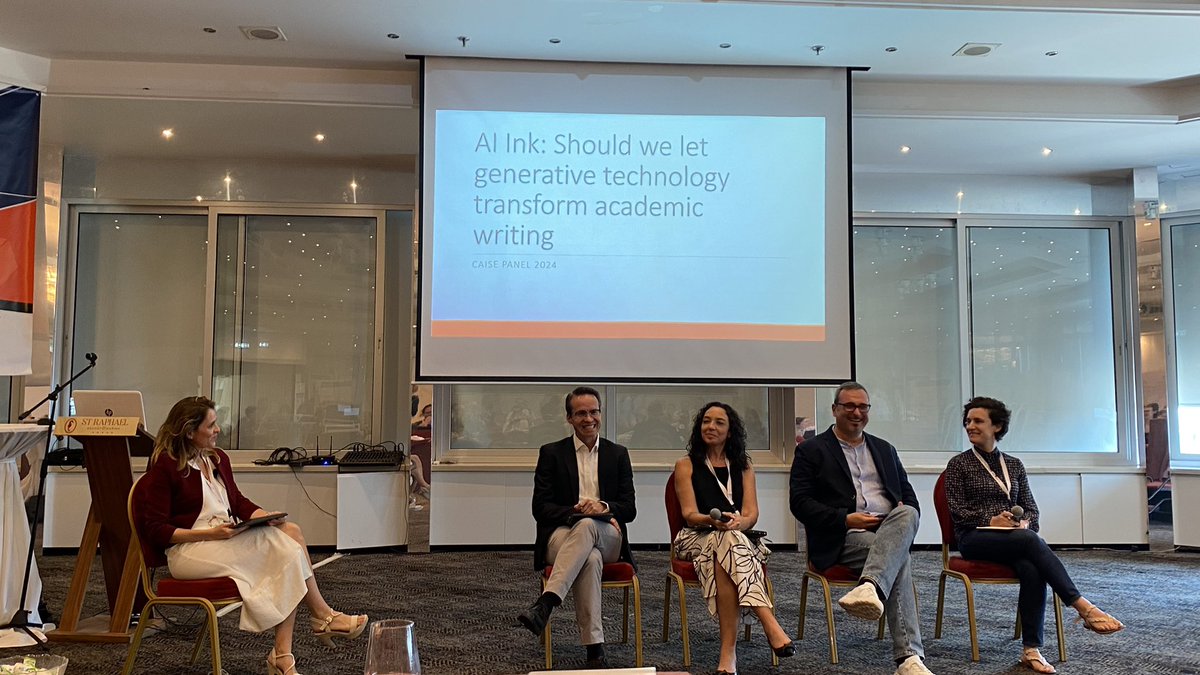 Maxim Vidgof (@maxvidgof) on Twitter photo Highlight of the day at <a href="/CAiSEConf/">CAiSE Conf</a> #CAiSE2024: panel discussion “AI Ink: Should we let generative technology transform academic writing?” by <a href="/profBPM/">Hajo Reijers🎗️</a>, Flavia Santoro, <a href="/mecellone/">Massimo Mecella</a> & Anna Bernasconi moderated by <a href="/AdelRioOrtega/">Adela del RĂo Ortega</a>. Highlight of the day at <a href="/CAiSEConf/">CAiSE Conf</a> #CAiSE2024: panel discussion “AI Ink: Should we let generative technology transform academic writing?” by <a href="/profBPM/">Hajo Reijers🎗️</a>, Flavia Santoro, <a href="/mecellone/">Massimo Mecella</a> & Anna Bernasconi moderated by <a href="/AdelRioOrtega/">Adela del RĂo Ortega</a>.