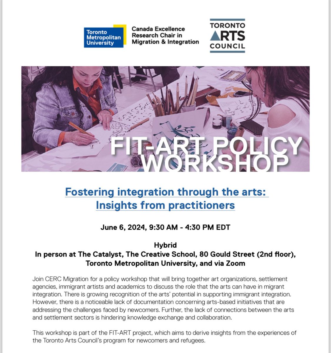 KdnNour's tweet photo. Very honoured to present @MusicFromhope in a panel discussion on  Fostering integration through the arts: Insights from practitioners . 
Thanks to @torontoartscouncil  for suggesting my name and for their support throughout the years.  Thanks to @torontomet  for hosting the event https://t.co/YOaiFlc4gw