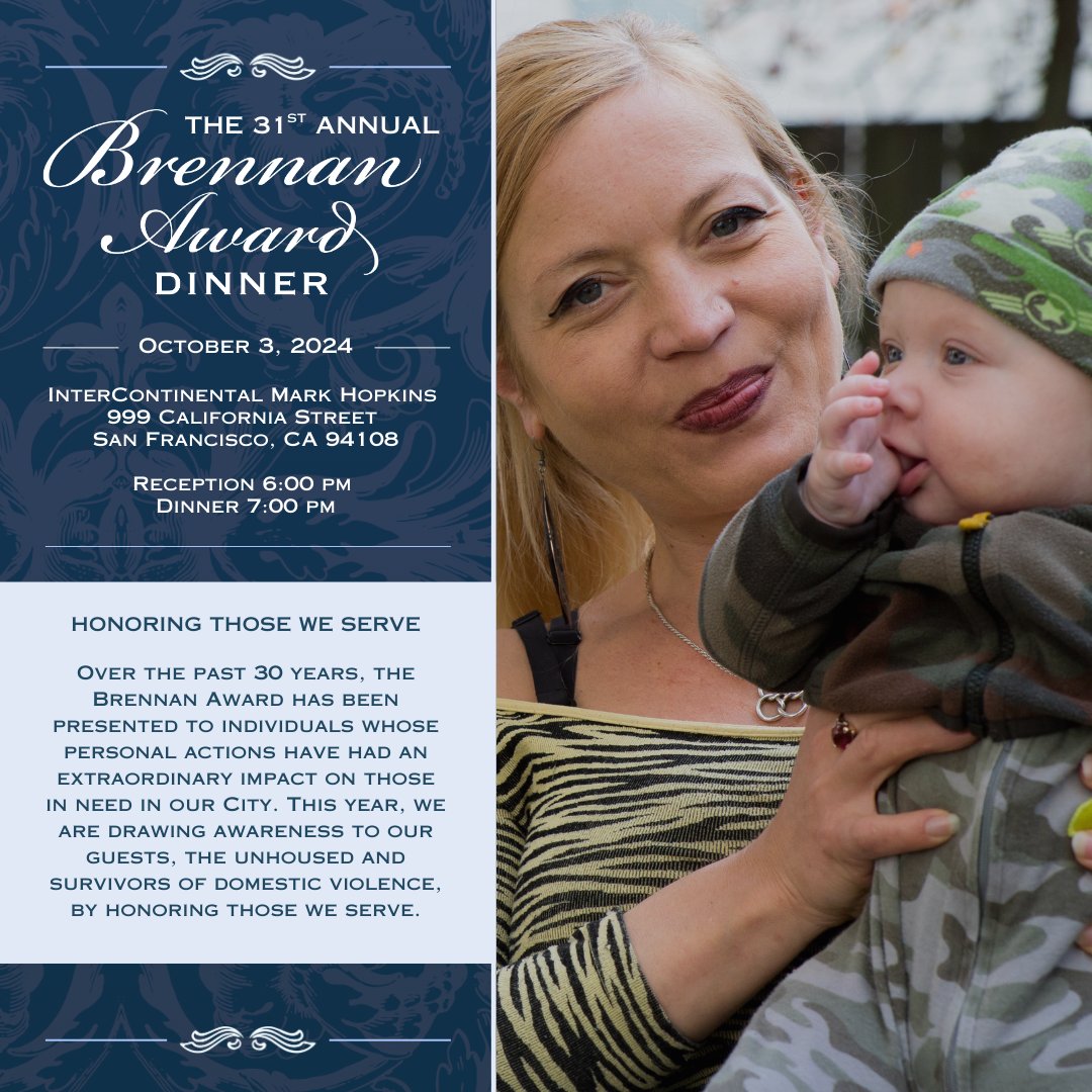 🎉 Join the St. Vincent de Paul Society of San Francisco for our 31st annual Brennan Award Dinner! This special evening will be dedicated to honoring our guests whom we serve.

Visit svdp-sf.org/events to learn more and sign up. #SVDPSF #BrennanAwardDinner #WeSeeTheUnseen