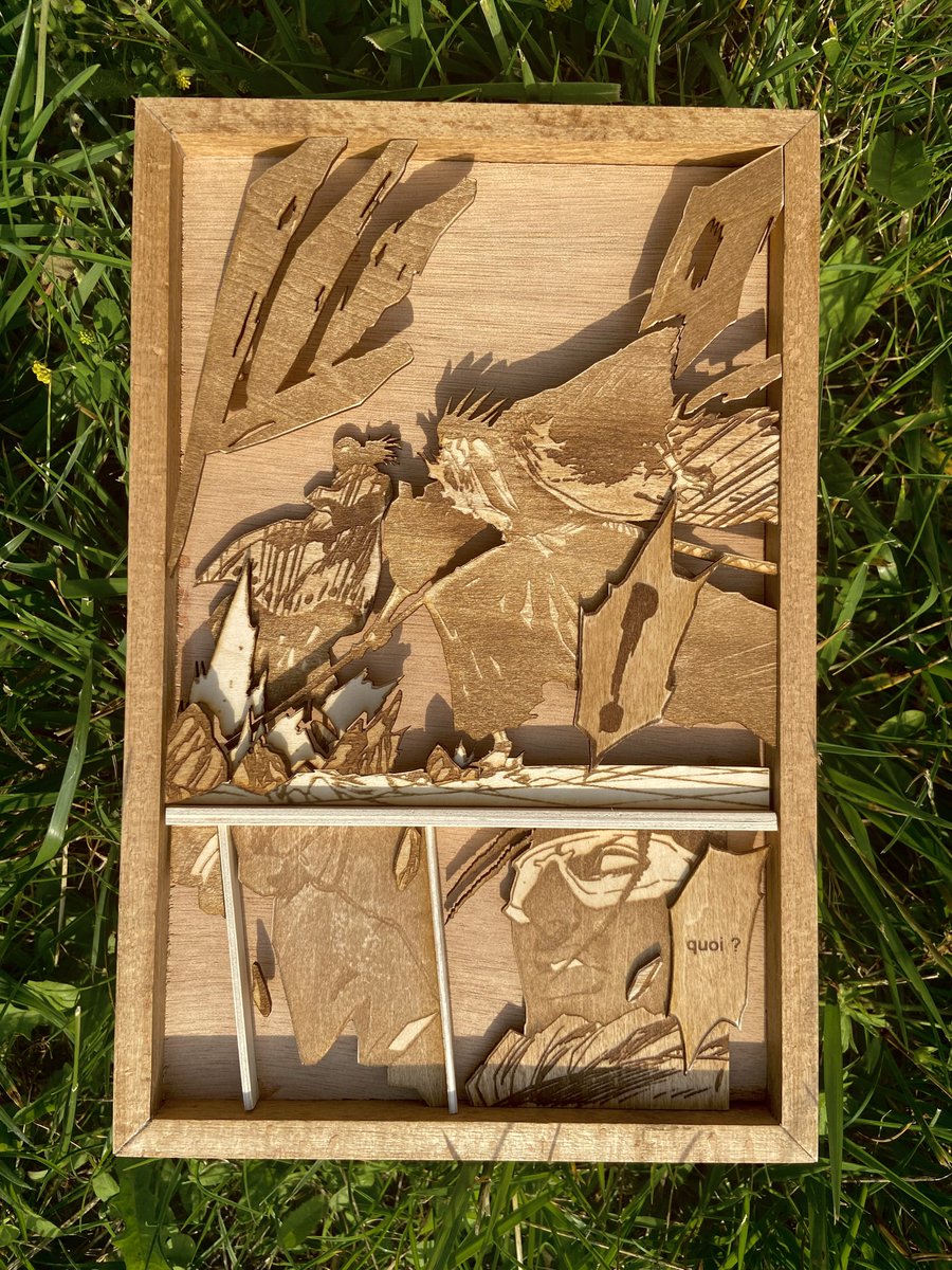 sanuddo's tweet photo. Le poulet vient de sortir du four, gravure de #bleach du combat entre Kenpachi Zaraki 🐐 et Kaname Tosen 

dispo sur la boutique 
Merci à tous pour les like et rt 😁🙏 https://t.co/Qt4Nsbrexb