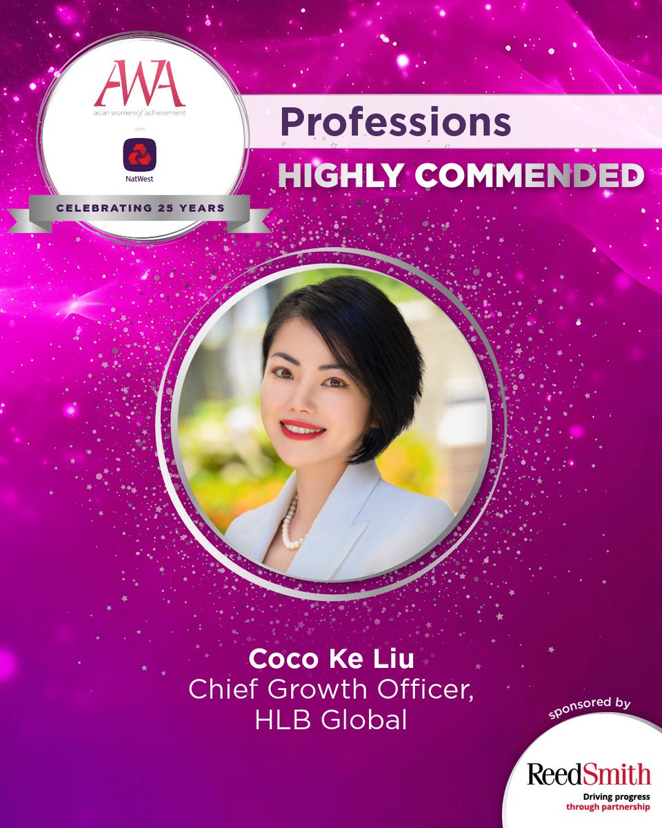 #AWA2024 and here’s to our highly commended finalist Coco Zoe Liu🙌🏼 <a href="/HLBI/">HLB International</a> <a href="/reedsmithllp/">Reed Smith LLP</a>