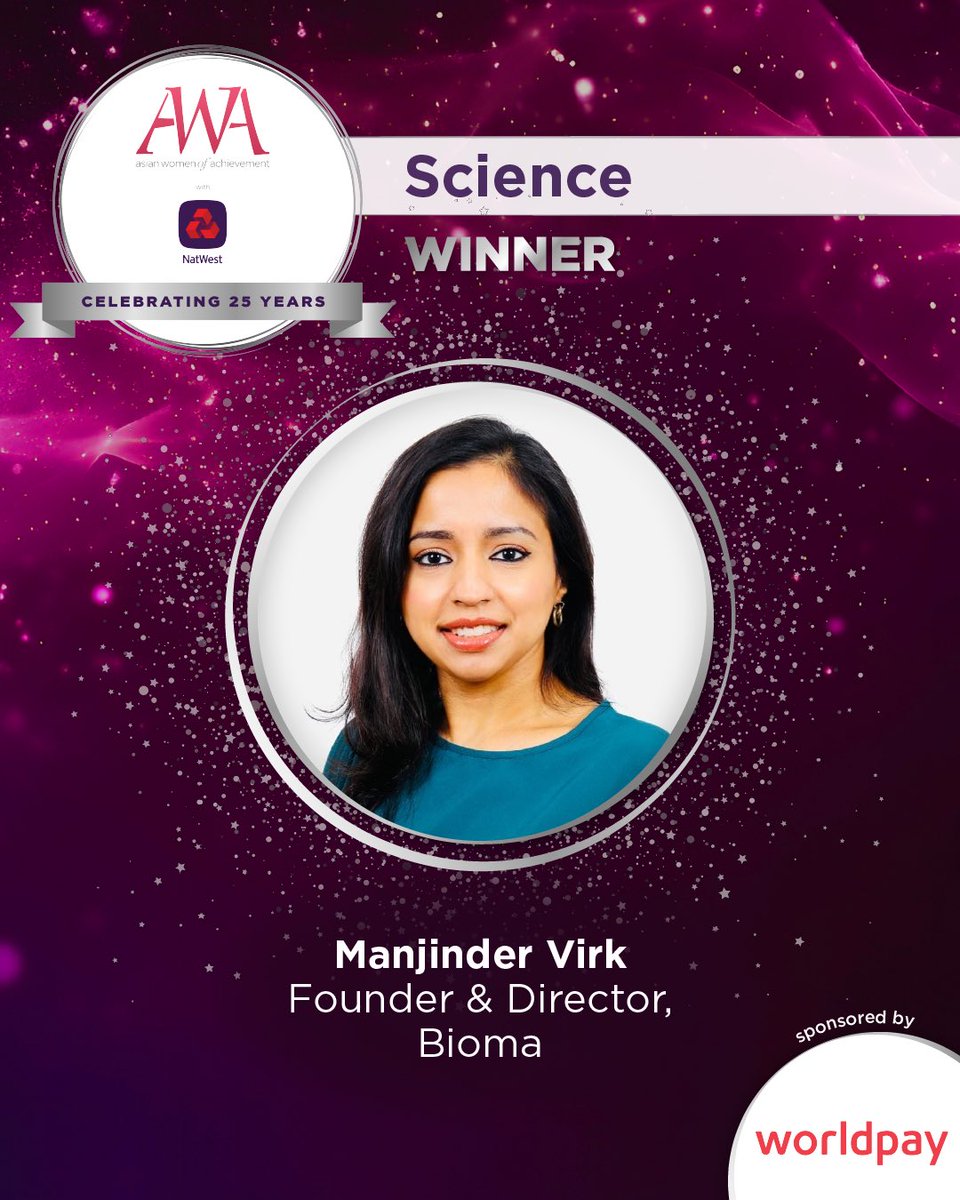 #AWA2024 Huge celebrations for our next winner in #Science, Manjinder Virk! Her achievements are remarkable. Well done! Sponsored by <a href="/worldpay_uk/">Worldpay UK</a> 👏🏼⭐️