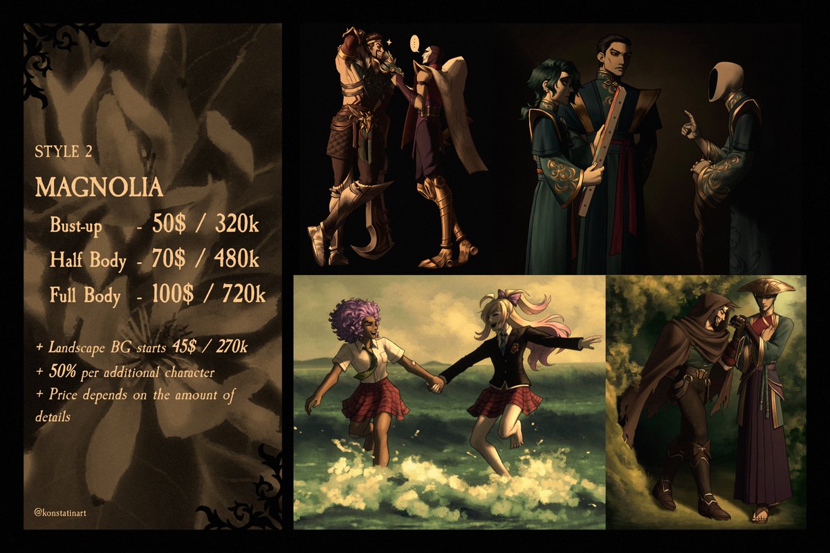 konstatinart's tweet image. Greetings |Οο½₯`)πΉ
Iβm opening commission for local and international, 4 slots available. Pls check this thread for more details. Iβve also updated my carrd: konstatin.carrd.com
Hit DM or send me an email If youβre interested. Thank you β€οΈ
{RTs & likes are appreciated π»}