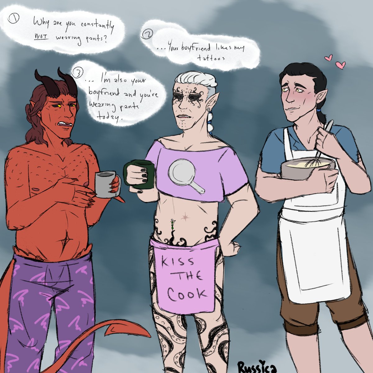 ArtRussica's tweet photo. Sometimes you draw something self indulgent and laden with inside server jokes that no one else will get.... and that's fine lolol
#bg3 #rolan #hewhowas #geraldus https://t.co/RcHtoM54Xg