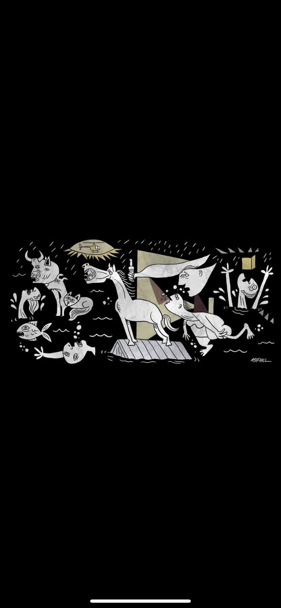 paulonbjr's tweet photo. Rafael Corrêa, gaúcho de Rosário do Sul, inspirado por Picasso, fez essa obra, "Guernica gaúcha". https://t.co/AENsvWIMRl