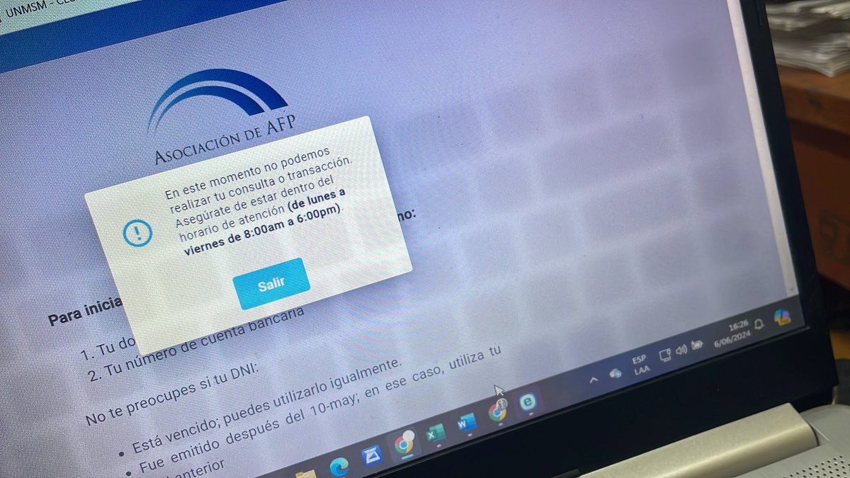 yoshi0800's tweet photo. @AAFPOficial no me permite ingresar mi solicitud de retiro, y son las 4.30 pm https://t.co/X3UGPA1ffh