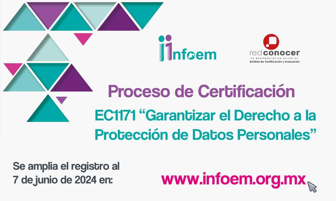 El ITAINayarit te invita ¡Ampliación de registro hasta el 7 de junio! 

Servidores públicos
2º Proceso de Evaluación para la Certificación en el Estándar de Competencia Laboral EC 1171 "Garantizar el Derecho a la #PDP" 2024. ¡Participa! acortar.link/mCWUSa