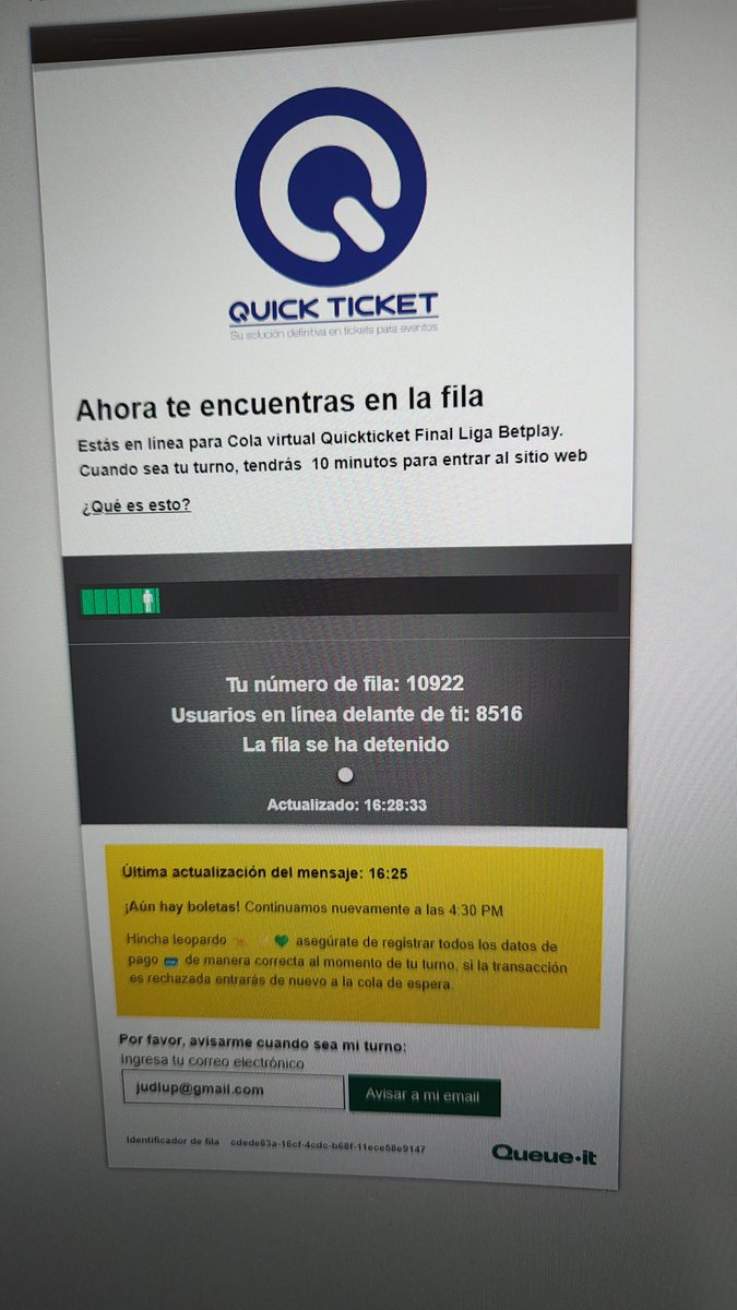 TryCatch_tv's tweet photo. El servidor se cansó, entonces a las 4.30 pm siguen 😅
#boletas #bucaramanga #final #quickticket #fpc https://t.co/vnQChTvyhR